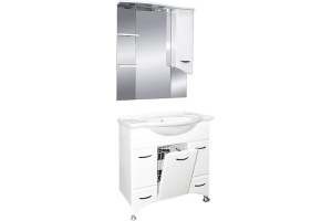 Тумба для комплекта Misty Дрея 85 2 ящика, с бельевой корзиной - 3