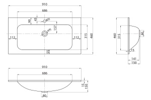 Раковина мебельная BelBagno 90 белый матовый  - 3