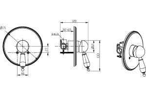 Смеситель Boheme Medici Ripresa 305 С ВНУТРЕННЕЙ ЧАСТЬЮ, для душа - 2