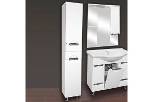 Шкаф-пенал Misty Жасмин 35 L белая эмаль, с корзиной - 2