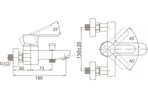 Смеситель BelBagno Tanaro TAN VASM CRM для ванны - 2