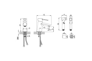 Смеситель Lemark Atlantiss с гигиеническим душем LM3216C - 2