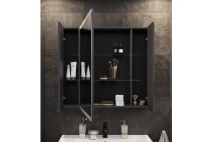 Зеркало-шкаф STWORKI Кронборг 90 см , навесной , в стиле лофт , черная , левый , прямоугольный - 3