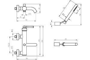 Смеситель для ванны с душем Migliore Ermitage Mini 30851 черный матовый - 3