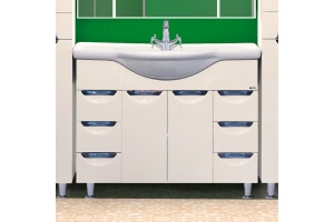 Тумба для комплекта Misty Жасмин 105 белая эмаль, 6 ящиков