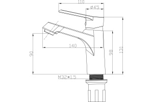 Смеситель для раковины STWORKI WFD1010W - 2