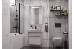 Комплект мебели подвесной Aquaton Верди 60 белый-светлое дерево