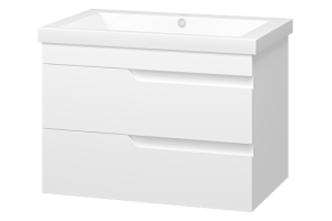 Тумба с раковиной Misty Софт 75 белая глянцевая