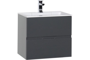 Тумба с раковиной Aquanet Алвита 60 серый антрацит