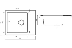 Мойка кухонная Seaman Eco Glass SMG-610W-Gold - 2