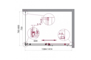 Душевой уголок Cezares Stream 140х80 хром (STREAM-AH-1-140/80-C-Cr) - 2
