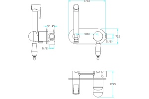 Гигиенический душ Boheme Medici хром с черным кристаллом Swarovski - 2