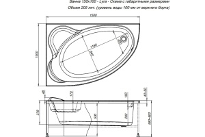 Акриловая ванна Aquanet Lyra 150x100 L - 3