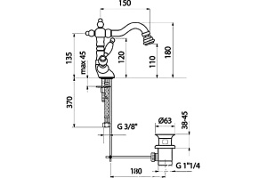 Смеситель для биде Webert Alexandra бронза (AL710402065) - 2