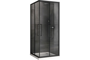 Душевой уголок ABBER Schwarzer Diamant 80х80 профиль черный (AG02080BH-S80B)