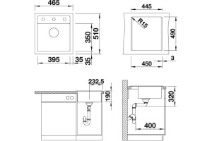 Мойка из гранита Blanco Dalago серый (517157) - 2