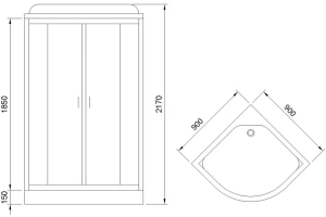 Душевая кабина Royal Bath 90х90 хром стекло прозрачное - 2