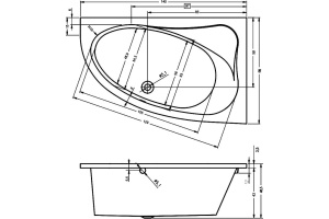 Акриловая ванна Riho Lyra 140 L - 2