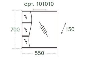 Зеркало в ванную Санта Стандарт 55 см (101010) - 3
