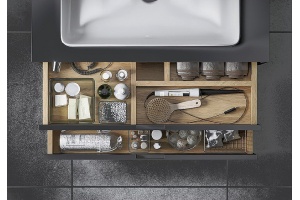 Тумба под раковину EXCELLENT Tuto 80 серый - светлое дерево - 2