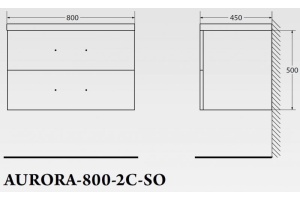 Тумба под раковину BelBagno Aurora 80 темное дерево - 3