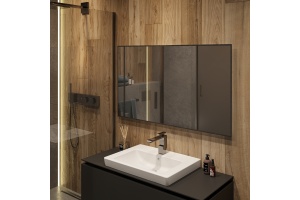 Зеркало DIWO Элиста 120 черное, с подсветкой светодиодной,прямоугольное, инфракрасный выключатель - 2