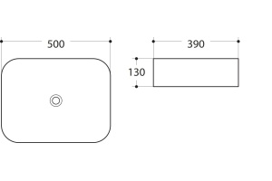 Раковина керамическая накладная AM-78109-MB, цвет чёрный матовый, 500х390х130 - 2