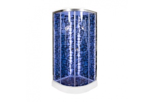 Душевая кабина Deto BM 100х100 с подсветкой, хром (BM1510LEDBLACK) - 2