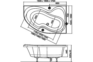 Акриловая ванна Ravak Rosa II 170x105 см (C421000000) - 2
