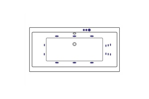Акриловая ванна Excellent Pryzmat Slim 180x80 белая бронза с гидромассажем - 2