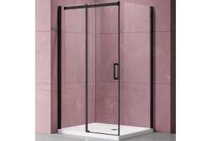 Душевой уголок Vincea Dice 140х80 черный стекло прозрачное