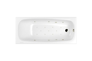 Ванна акриловая WHITECROSS Layla Relax 180x80 с гидромассажем белый - бронза