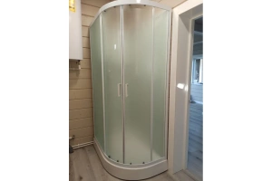 Душевая кабина Frank 100х80 левая белая стекло матовое - 3