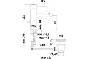 Смеситель Paffoni Light LIG135NO для биде, с д/к, черный - 2