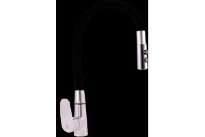 Смеситель для кухни Rav Slezak Amur с гибким изливом хром - черный матовый