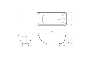 Ванна чугунная Delice Aurora 150х70 белый - 2