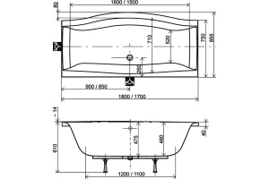 Акриловая ванна Ravak Magnolia 180x75 см (C601000000) - 2