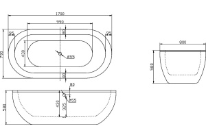 Акриловая ванна BelBagno 170x79 BB13-1700 - 3