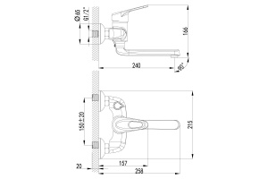 Смеситель для ванны Lemark Luna хром (LM4114C) - 2