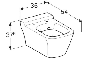 201460600 GEBERIT унитаз подвесной MYDAY безободковый Rimfree 6л /54х36/(белый) - 3