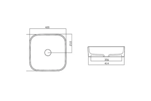 Раковина накладная Gural Vit Nova 42х42 белая - 2
