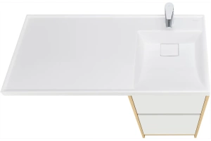 Тумба с раковиной Aquaton Лондри 40 светлое дерево-белый - 2