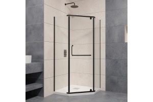 Душевой уголок RGW Passage PA-081B 80х80 профиль черный стекло прозрачное