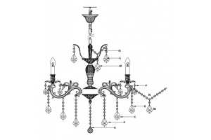 Подвесная люстра Lucia Tucci Barletta BARLETTA 122.8 coffe gold - 2