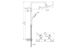 Система/душ Ceratherm T25 смес+верх/душ+шланг+лейка Ideal Standard A7208AA - 2