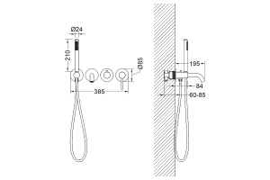 Смеситель встроенный для ванны с душем Timo Saona хром - 2