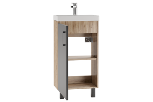 Тумба с раковиной Onika Тимбер 45 серый матовый, дуб сонома (104509) - 3