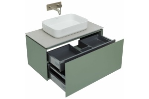 Тумба под раковину Allen Brau Infinity 85 серо - зеленый матовый - 2