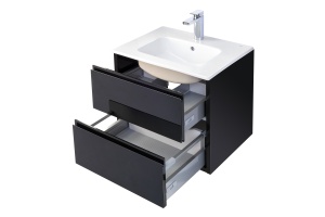 Тумба с раковиной Aquaton Римини 60 черный глянец - 3