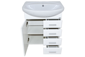 Тумба под раковину Misty Стелла 65 белая глянцевая - 2